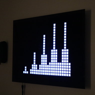 Powered-on Lumi display attached to a wall