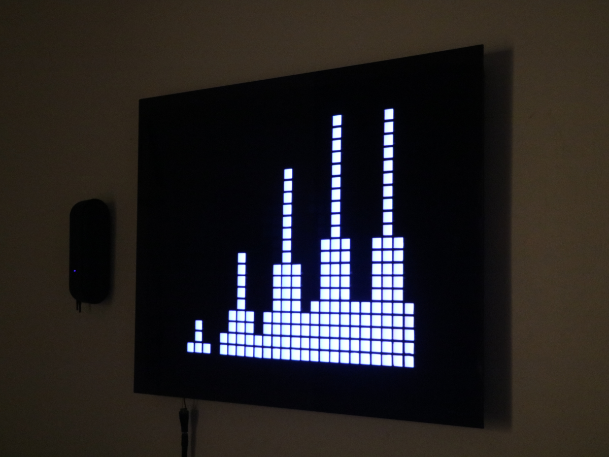 Powered-on Lumi display attached to a wall