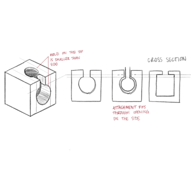 Orthographic drawing of connection