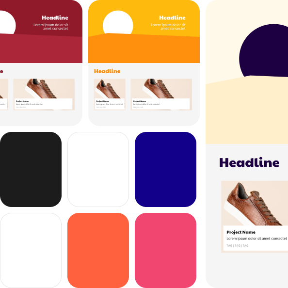 Color schemes explores on website mockup